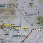 ンゴロンゴロ MAP　アルーシャから180㎞、104号線をマクユニ村で右折、B144号線にのる