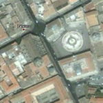 Google　 ホーム 右側、丸いのがプレトリア広場の噴水、右下隅にマルトラーナ教会とサン・カタルド教会が並んでいる