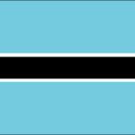 ボツワナ国旗　青は雨、黒と白は黒人と白人を表わす