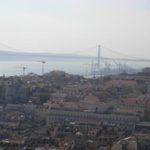 リスボン　サン・ジョルジェ城から4月２５日橋を望む