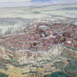 コニンブリガ遺跡　遺跡の復元図、１００００人が暮らすリスボンとブラガを結ぶ要衝であった