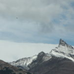 モレノ山　リコ水道のバックにマッタンホルンのとうな険しいモレノ山がそそり立つ