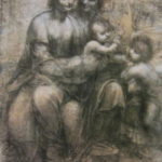 ダ・ヴィンチ　聖母子と聖アンナと洗礼者ヨハネ、画稿。ナショナルギャラリーで最も大切な絵の１つ