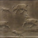 ROOM10（ライオン狩り）　野生馬の狩り。矢を射られたり、ひっくり返っている馬、猟犬が追い立てている