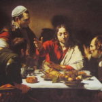 カラヴァッジオ　エマオの晩餐、復活したキリストが弟子達の前に出現した場面。