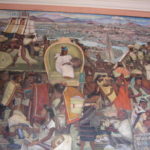 ディエゴ・リベラの壁画　アステカの双子神殿