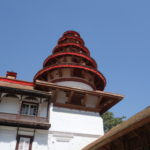 カトマンズ　ダルバール２　パンチャ･ムクヒ・ハヌマン寺院、円形の５重屋根の寺院、高度な建設技術が育った