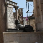 ディオクレティアヌス宮殿　大聖堂の横にスフインクス像が置かれている、ディオクレティアヌス帝はエジプトにも遠征したので、持ち帰ったようだ