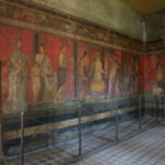秘儀荘　ディオニュソスの秘儀壁画　左手の壁画全体図