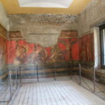 秘儀荘　ディオニュソスの秘儀壁画　正面の壁画全体図