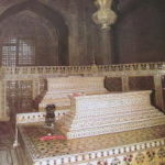 タージ・マハル　霊室に安置されたムムターズとシャージャハーンの石棺、本当の柩はこの真下にある