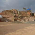 バクタプル　ダルバール広場　ファシデガ寺院跡、シヴァ神を祀るシカラ様式の寺院が建っていた