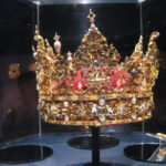 ローゼンボー宮殿　宝物庫、クリスチャン４世の王冠、スカンジナビア統一王であることを示して王冠の上が開いている