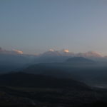 アンナプルナ山群（サランコットの丘）　マチャチャプレ、アンナプルナⅢ、Ⅳ、Ⅱの雄峰