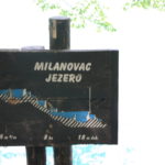プリトヴィッツチェ湖群　現在位置標識、ミラノヴァッツ湖の終点が近づいた