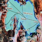インカワシ島　登り口にあるウユニ塩湖マップ