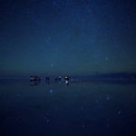 ウユニ塩湖に映る星空　同行のK氏の作品、こんな写真を撮りたかった
